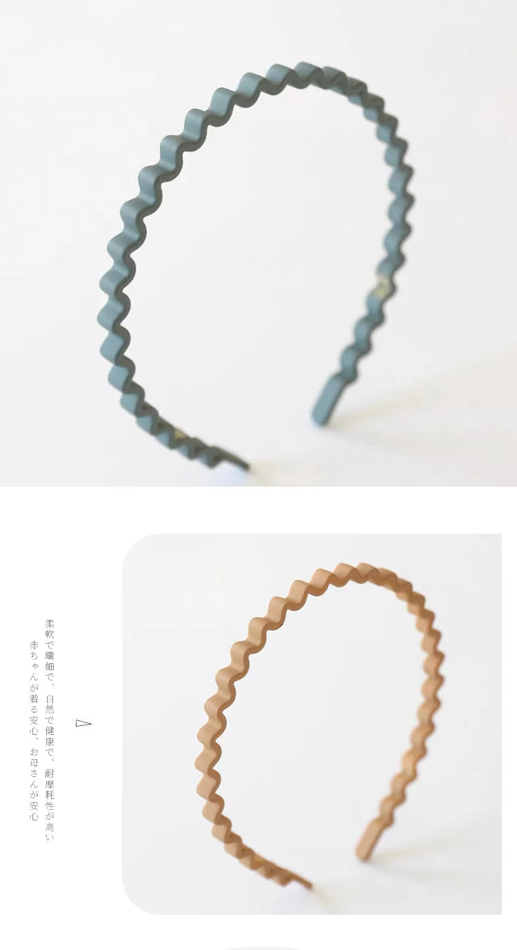 New Fashion Simple 0.8cm Twist Wave Frosted Bow Headband Hair Hair Band Face Clip Accessories Headwear Accessories for Women