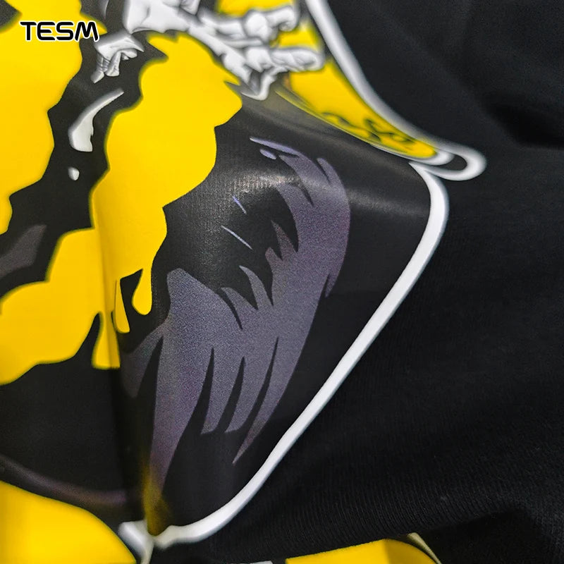 TESM Yellow Hoodie Family Matching Outfits Couple Casual Street Wear Loose Long Sleeve Sweatshirt Parent Child Holiday Party Top