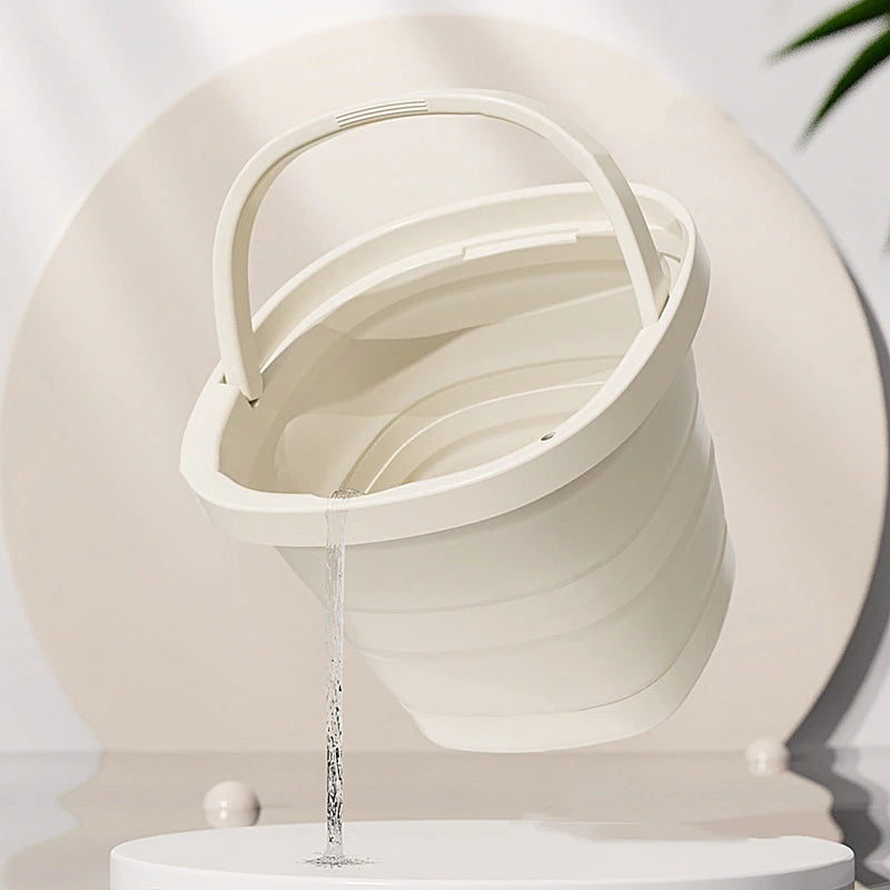 Folding Water Bucket, Large-capacity Household Multi-functional Thickened Hand-held Bucket, Outdoor Fishing Plastic Water Bucket