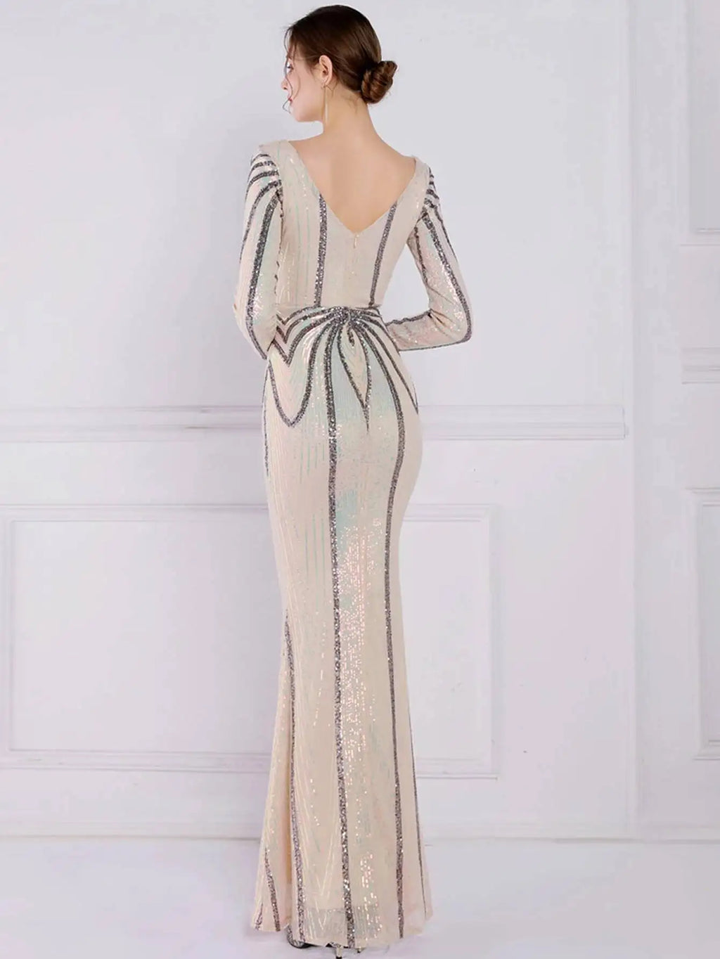 Sexy long sleeve birthday evening dresses for women 2026 elegant luxury wedding party dress vintage maxi sequin dress vestidos
