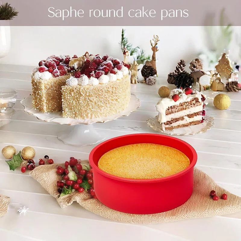 4 6 8 10 Inch Round Shape Mold Silicone Small Cake Baking Pan Mousse Fondant Cylinder Mould For Pastry Dessert Jelly Wholesale