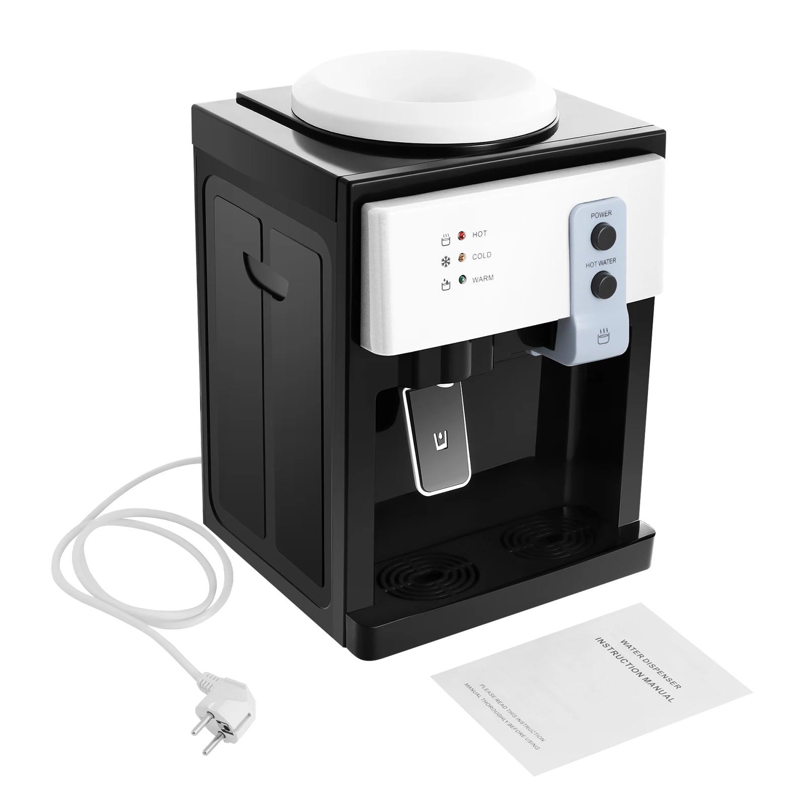 Water Cooler Dispenser Countertop Hot/Cold Drinking Machine Electric Hot Cold Water Dispenser for Home Office Use White