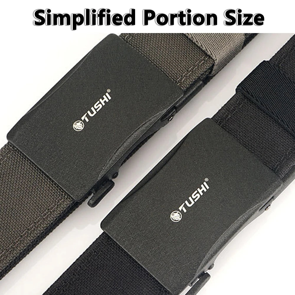 TUSHI New Stiff Tactical Belt for Men Metal Automatic Buckle Military Police Duty Belt 1100D Nylon Gun Belt Casual Girdle Male