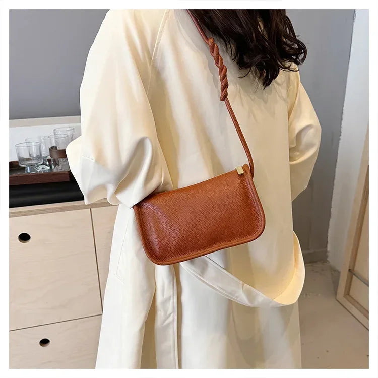 100%Real Cowhide Genuine Leather Fashion Women Crossbody Bag For Ladies New High Capacity Shoulder Bag Handbag Female Purse 2025