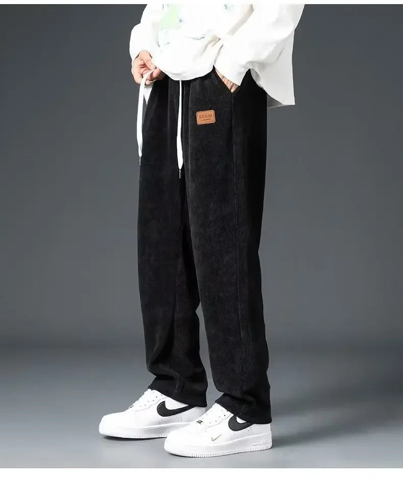 Y2k Korean Men Basic Blank Solid Baggy Joggers Running Sports Pants Trousers Casual Grey Jogging Pants for Men Drawstring Pants