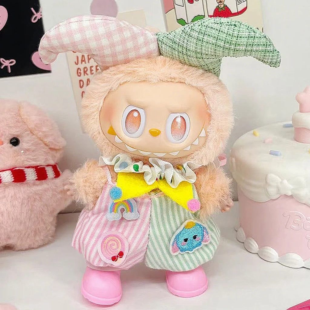 Cute Plush Doll Circus Clown Style Clothes for Labubu Doll DIY Clothes Decoration Accessories Gift
