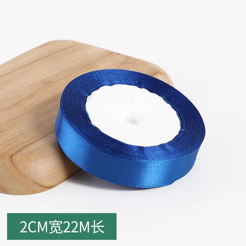 6mm~50mm Royal Blue Satin Ribbon 25Yards/roll Single Face Gift Wrapping Christmas New Year Apparel Sewing Fabric Gift Ribbon