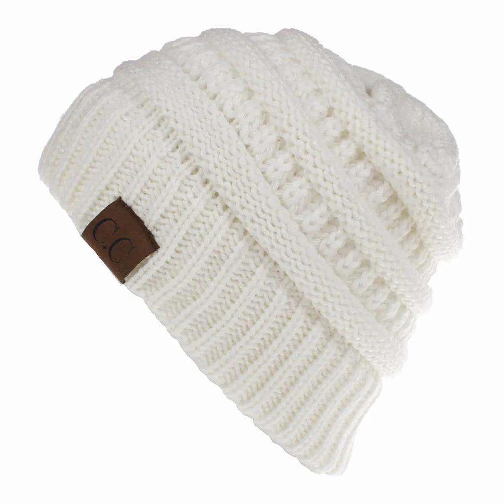 New Outdoor Warm Winter Woolen HatsAcrylic Open Horsetail HatsCold-Resistant High Ponytail Hats for Men and Women