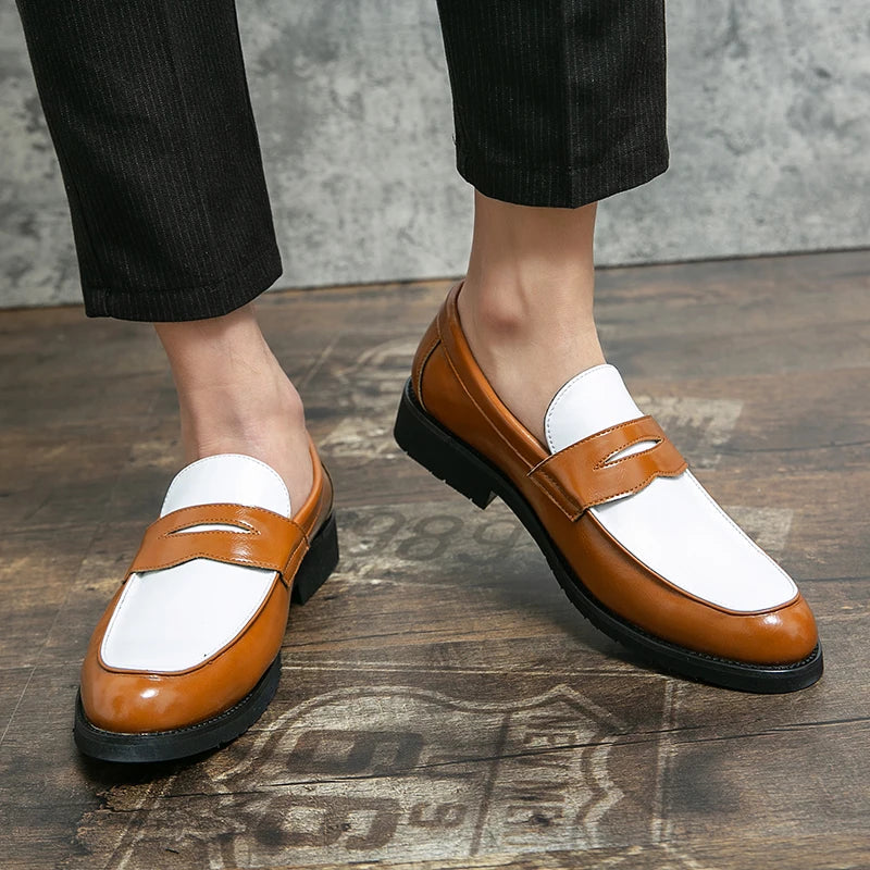 Classic Formal Leather Shoes Men Retro Casual Business Shoes Men Slip On Social Men's Dress Shoes Leather Loafers Male