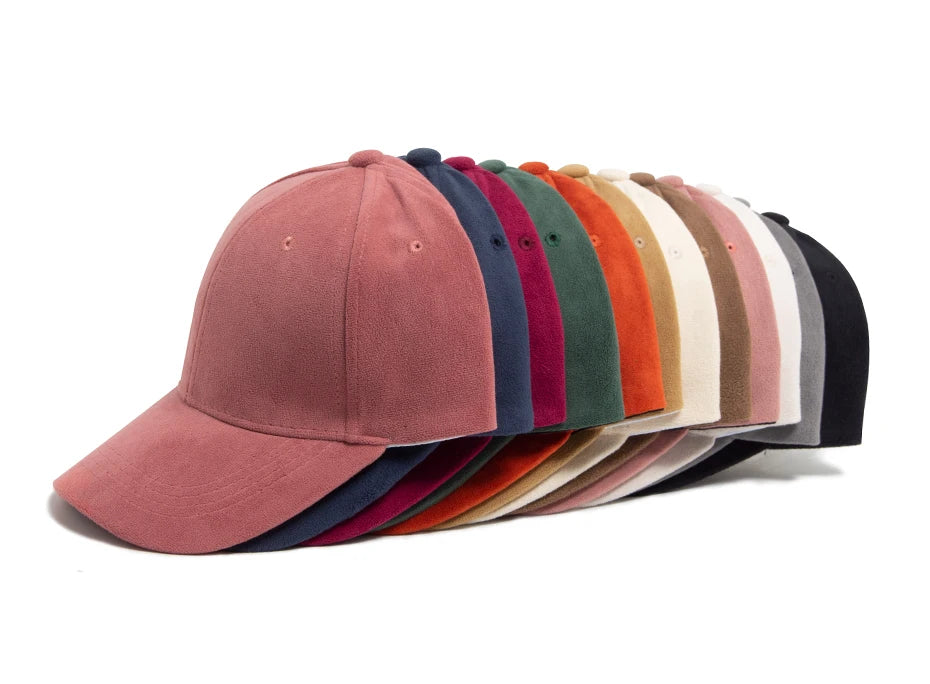 Women Suede Baseball Caps Autumn Winter Solid Fashion Men Hip Hop Cap Outdoors Casual Travel Sun Visor Hat Multicolour Unisex