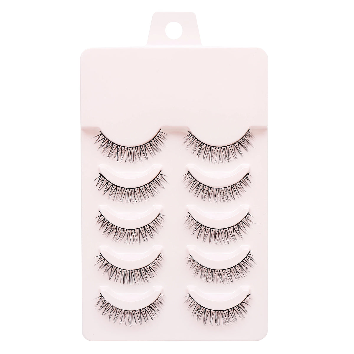 LTWEGO Fake Eyelash Mink Lashes 5 Pairs Little Devil Eyelashes Natural Daily Makeup Manga Eyelashes Clear Band Eyelashes Cilios