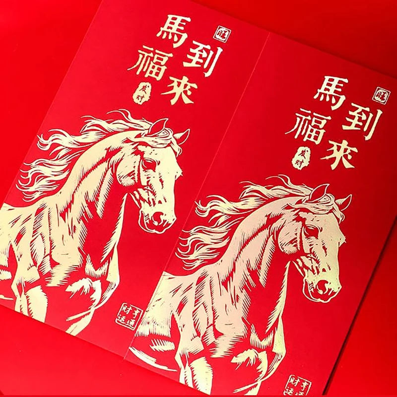 6 Pcs 2026 New Year Red Envelope Chinese Spring Festival Lucky Money Pockets Year of the Horse Lunar Year Celebration Supplies