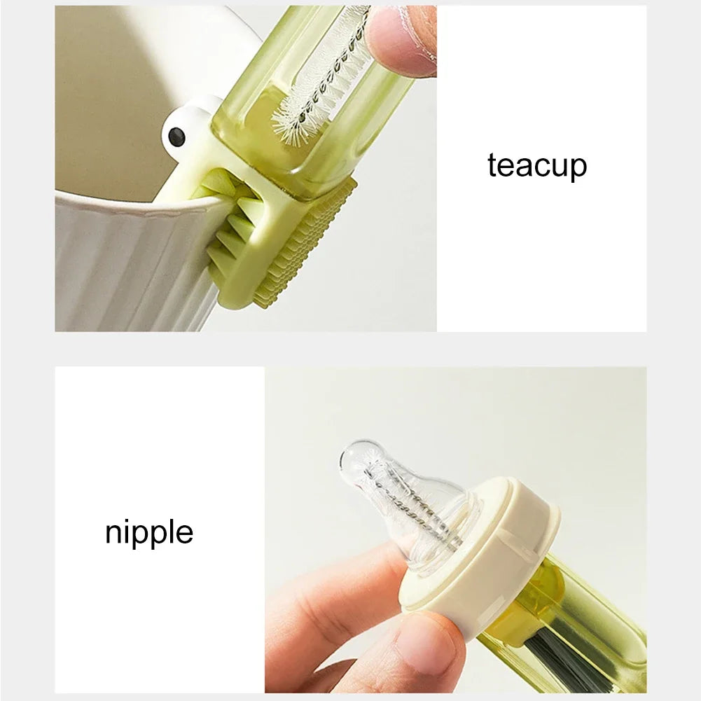 3 In 1 Multifunctional Cleaning Brush Tiny Bottle Cup Lid Detail Brush Straw Cleaner Tools Household Kitchen Cleaning Tool