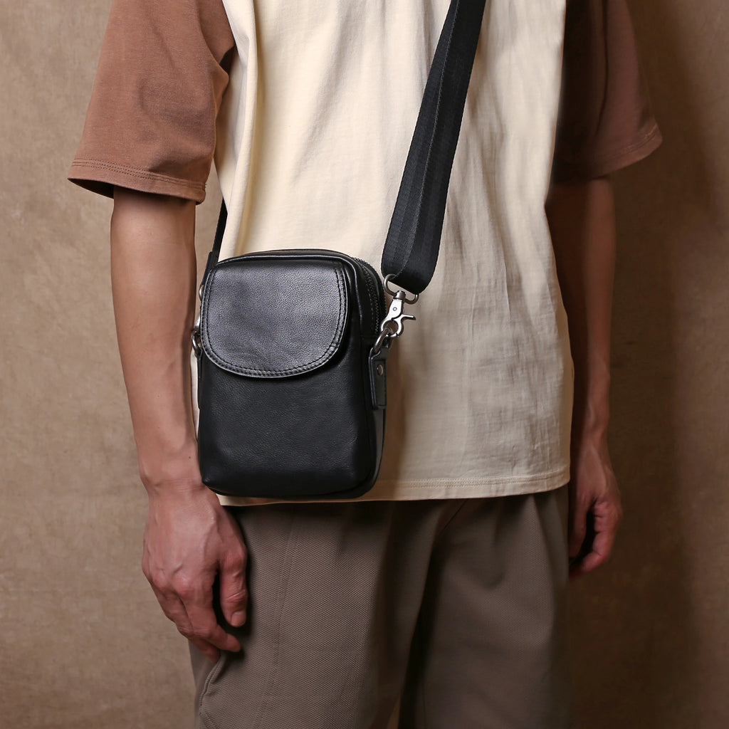 New Casual Leather Male Baotou Layer Cowhide Single Shoulder Crossbody Bag Vertical Business Backpack Men's Bag