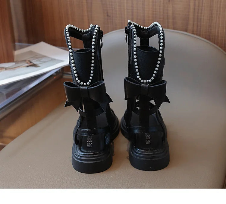 Children Sandals High-top Kids Girls Sandals Baby Sandals High Quality Flat Cut-Outs Beach Sandals