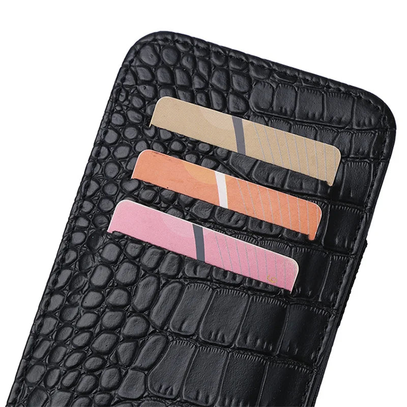 PU Wallet Crocodile Pattern Id Bank Credit Card Holder Protector Case Portable Travel Men'S Banknote Organiser Passport Cover