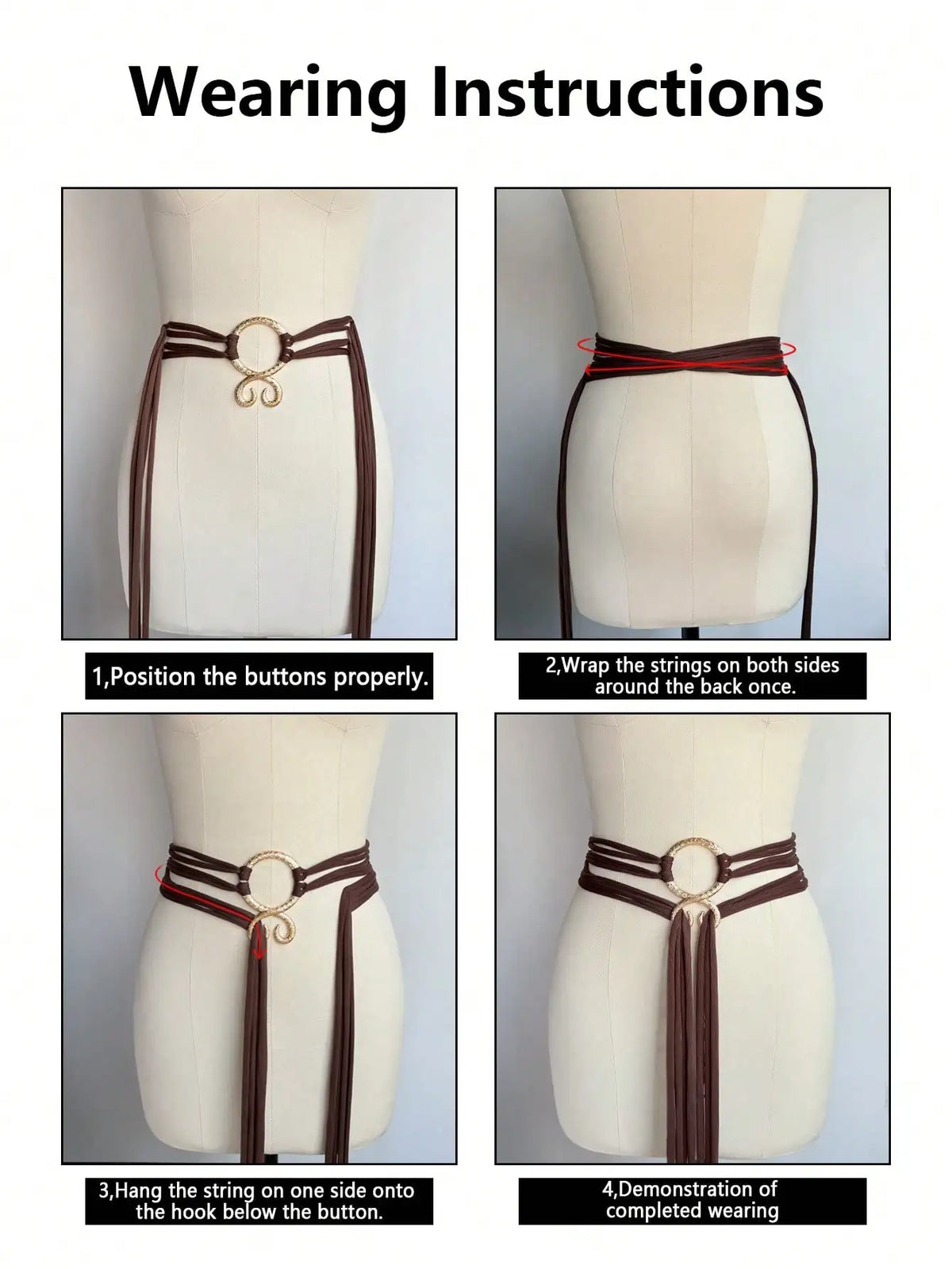 HERSHINE 1-piece women's vintage extra-long rope belt, Viking style,spring，summer， fashionable accessory, Christmas cosplay.