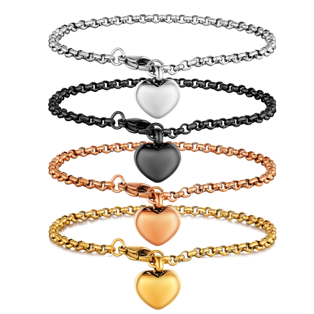 Pulsera de urna de cenizas de acero inoxidable, pulsera de urna funeraria para cenizas
