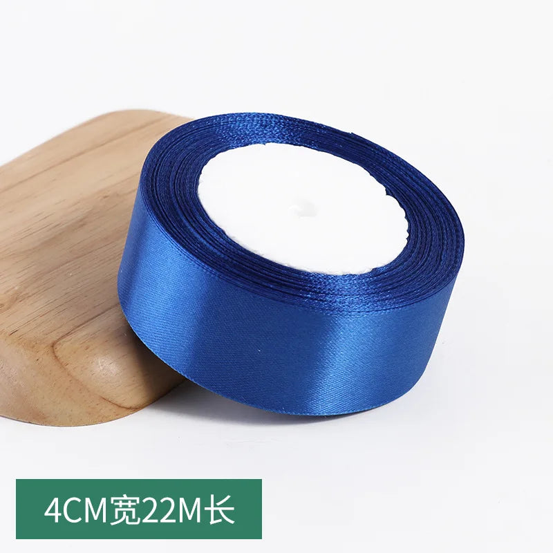 6mm~50mm Royal Blue Satin Ribbon 25Yards/roll Single Face Gift Wrapping Christmas New Year Apparel Sewing Fabric Gift Ribbon