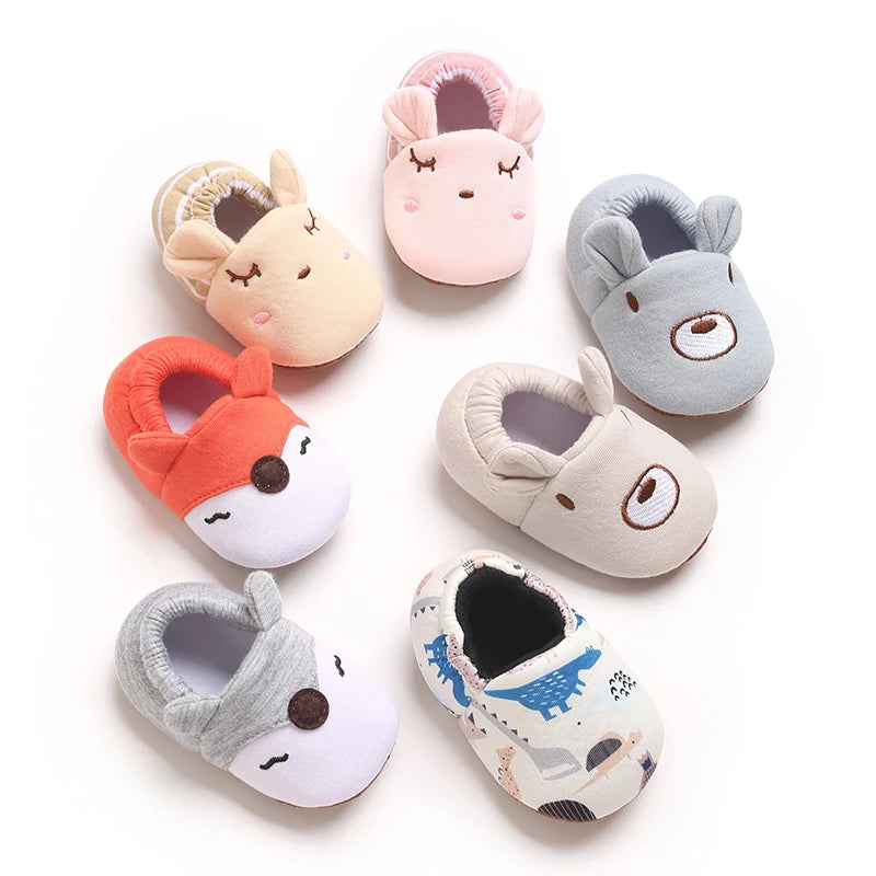 0-1Year Fashion Casual Shoes CartoonBaby Shoes Newborn Boy Girl First Walker Cute Spring and Autumn Pure Cotton Warm Soft Bottom