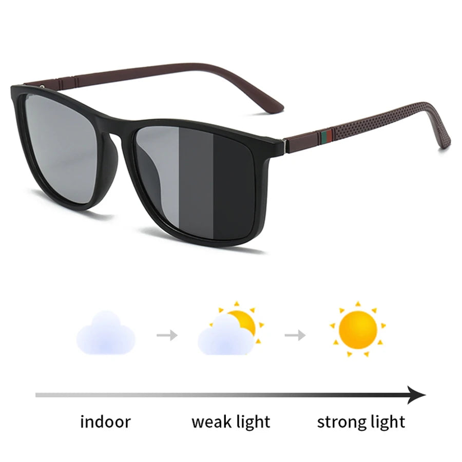 Fashion Photochromic Polarized Vintage Sunglasses Men Women Square Brand Designer Sun Glasses Man Driving Fishing Eyewear