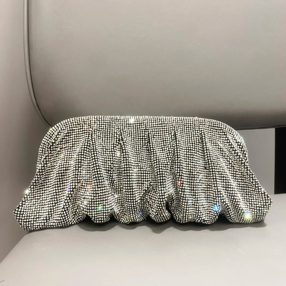 Glänzende Strasssteine, handgefertigte Abend-Clutch-Taschen, neue Faltbörsen und Handtaschen, Luxus-Designer-Hochzeitsfeier, hohe Qualität