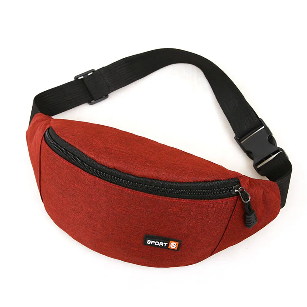 Men Women Waist Bag Zipper Chest Bag Sport Run Fanny Pack Crossbody Bag Fashion Waist Belt Bags Phone Purse Waist Pack for Women