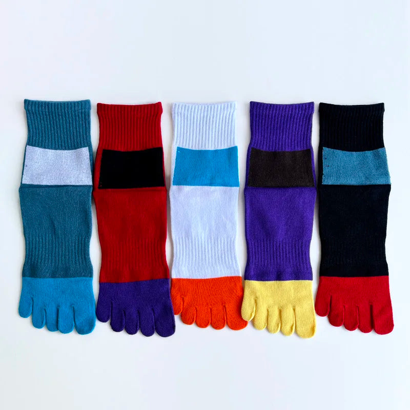 Mans Five Finger Socks Sport Compression Cotton Anti-Bacterial Breathable Warm Outdoor Travel Bike Run Toe Short Socks Student