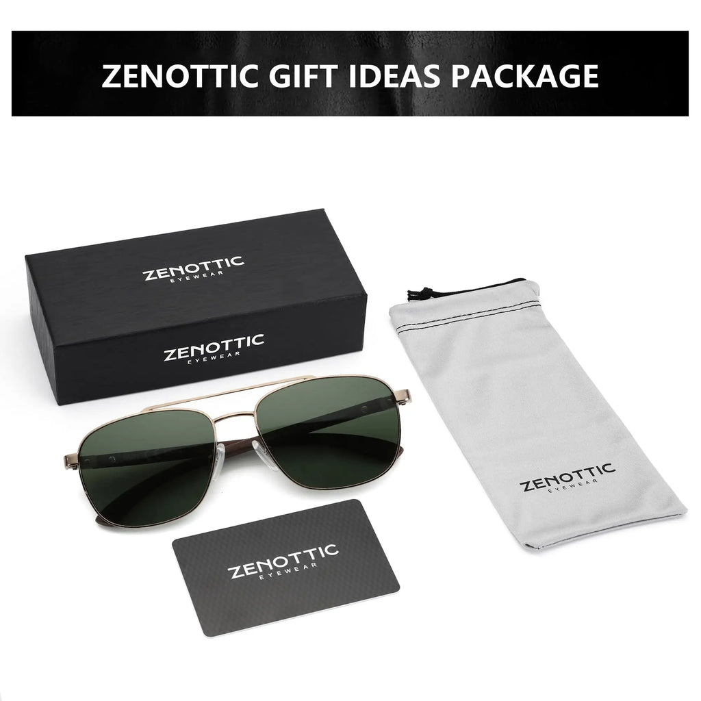 ZENOTTIC 2026 Men's Wood Polarized Sunglasses Uv Protection Outdoor Travel Sunglasses
