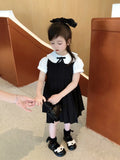 Girls Pleated Dress Kids Japanese Korean Preppy Style Princess Doll Collar Dresses Baby Dress Primary School Uniforms