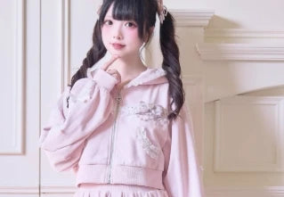 Japanese Mine Sportswear Hoodie Set Female Subculture Y2K Women's Zipper Hooded Short Jacket Coat Mini Skirt Wide Leg Pants Set