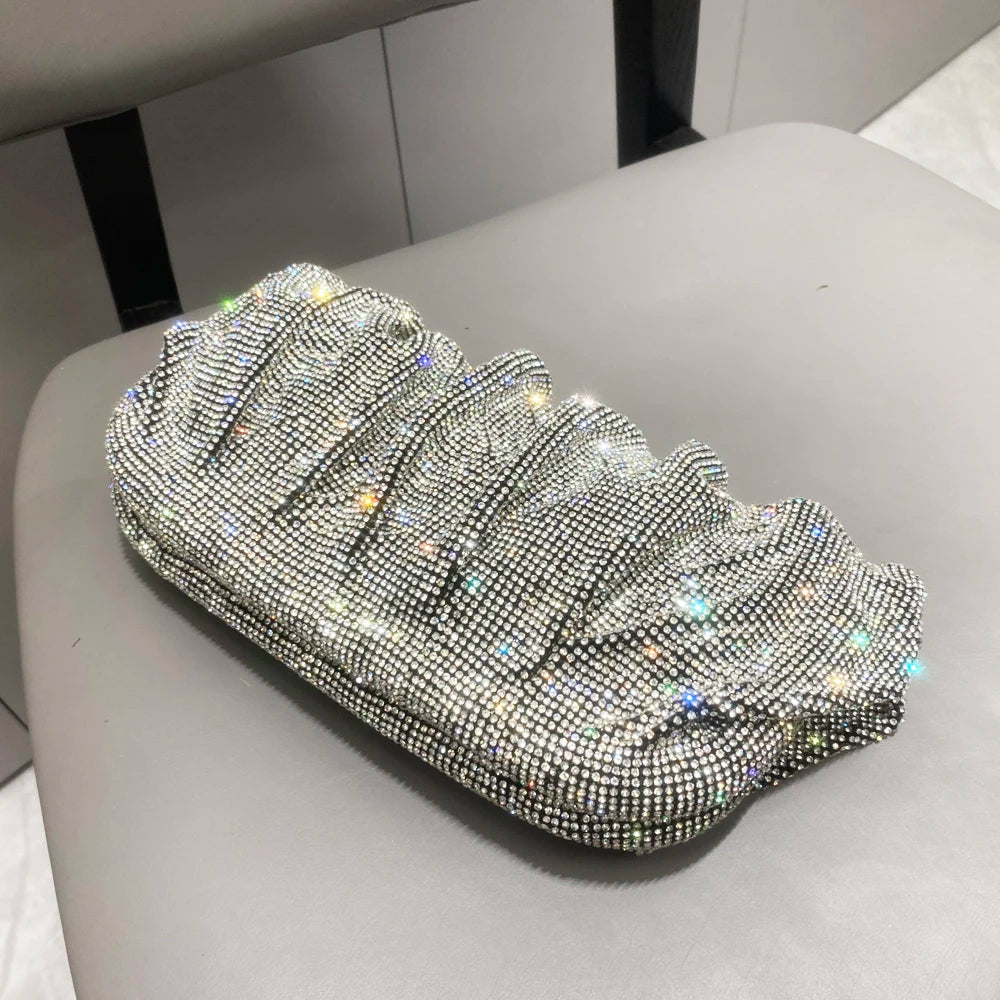 Glänzende Strasssteine, handgefertigte Abend-Clutch-Taschen, neue Faltbörsen und Handtaschen, Luxus-Designer-Hochzeitsfeier, hohe Qualität