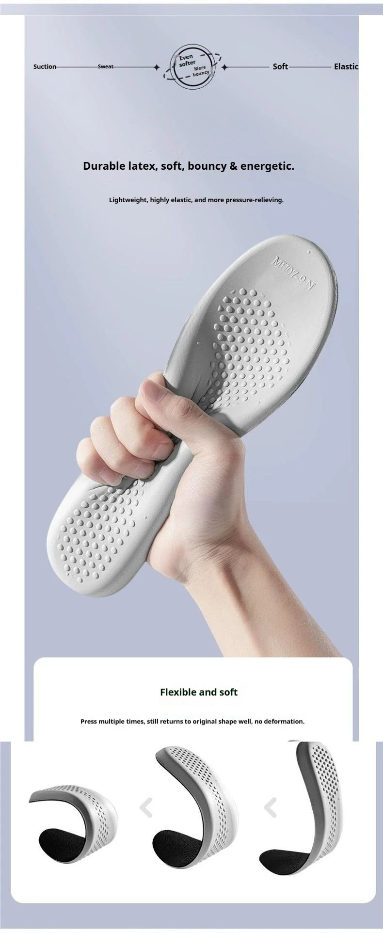 Leather latex insole men's shock-absorbing sports insoles breathable and comfortable anti-odor Shoe Pads 1Pair/2Pair