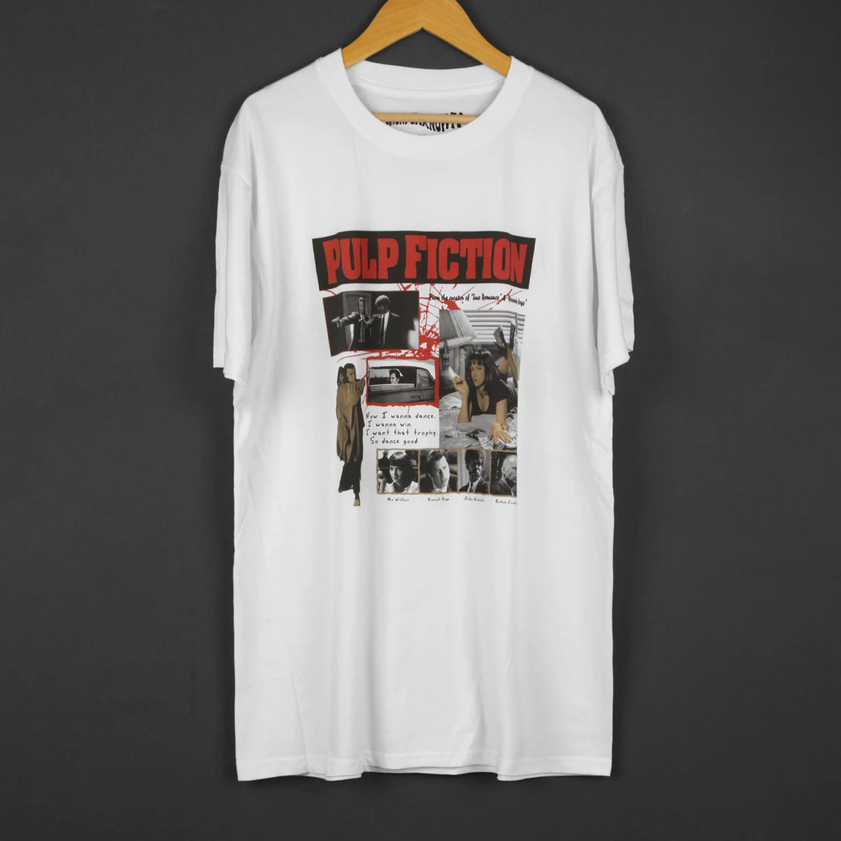 Pulp Fiction T-Shirt Movie Travolta Tarantino Uma Thurman Reservoir Dogs Men's Women Short Sleeves Cotton White Tee Shirt