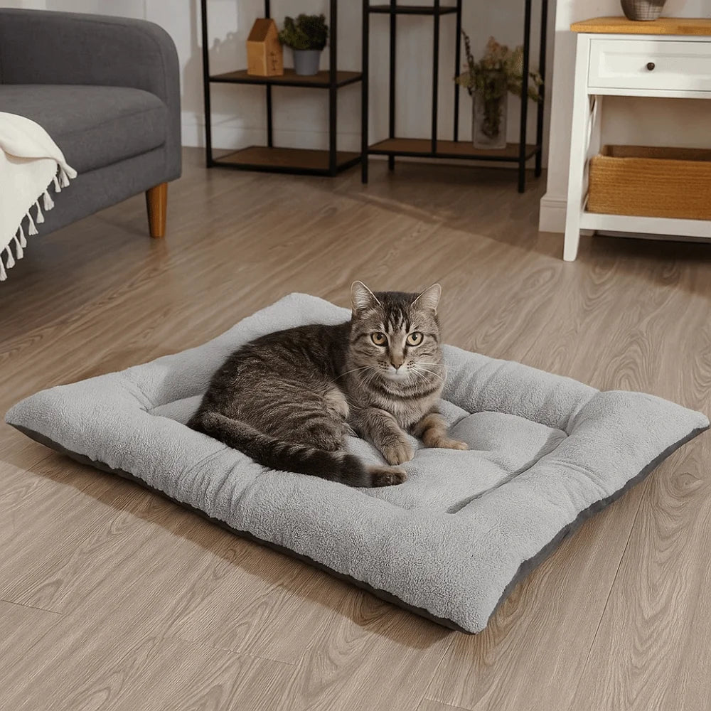 Warm Dog Bed Mat Surrounding Style Super Soft Pet Plush Pad Comfortable Non-slip Cat Cage Mattress for Cats and Dogs
