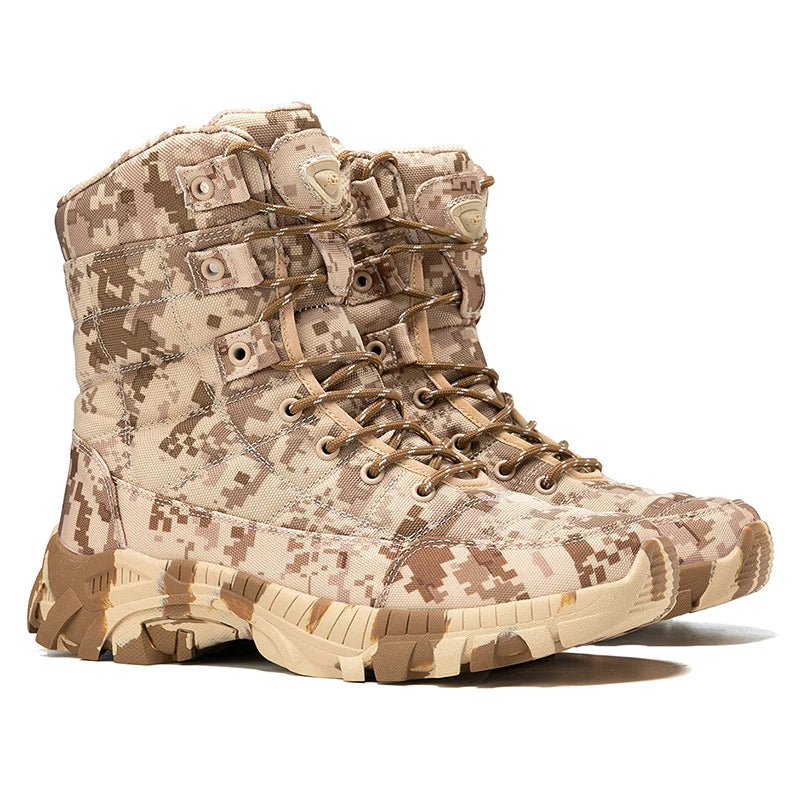 QZHSMY New Men Boots Tactical Shoes High Top Hiking Durable Anti-Slip Outdoor Climbing Trekking Shoe Military Tactical Low Boots