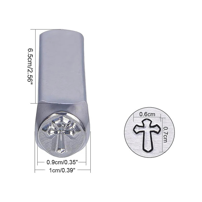 Juego de 12 punzones de metal de 3 mm, diseño de corazón y estrella, para grabado en relieve, para joyería de metal, cuero y estampado en madera