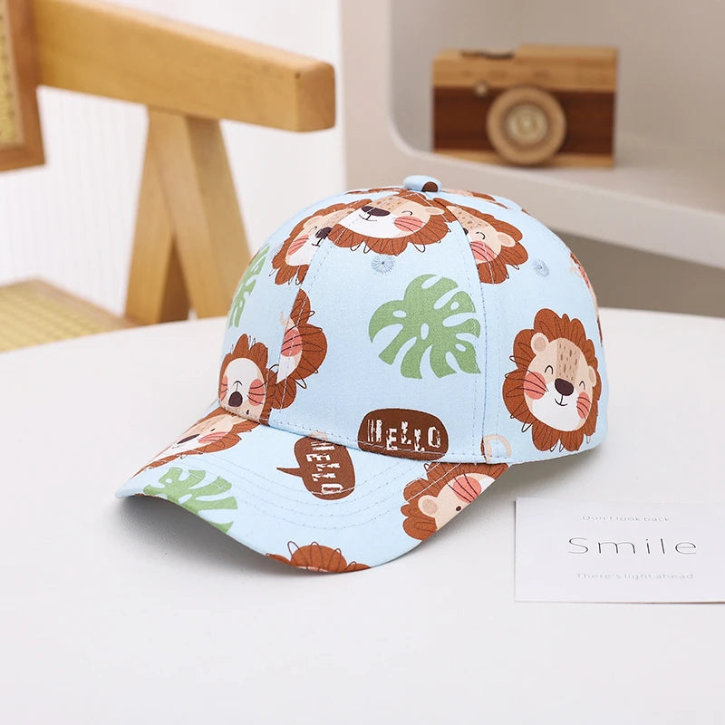 Summer Baby Snapback Hat Cartoon Baby Girls and Boys Visor Cap Outdoor Children Baseball Cap Toddler Sun Hats for Kids