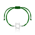 Armband mit poliertem Edelstahl-Davidsstern, Glücksbringer, für Damen, rotes Makramee-Band, verstellbar, Geschenk