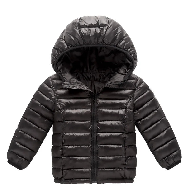 -30℃ Winter Kids Jackets Padded Cotton Clothes Coats Boys Girls Thick Plus Velvet Warm Parka Hooded Outerwear Snowsuit 5-12Y