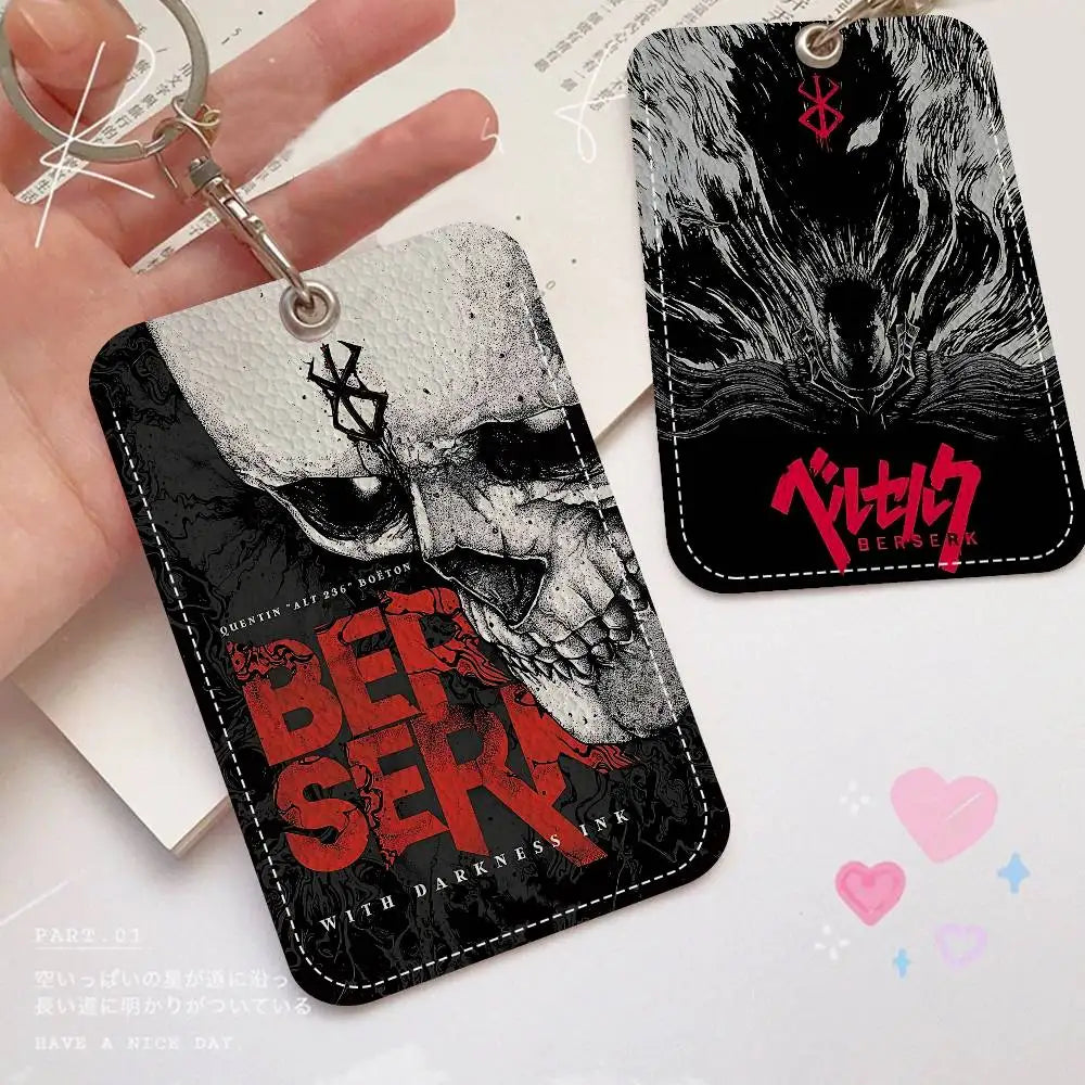 Anime B-berserk Badge Holder Keychain For Bank Business Work Card Holder Student Card Protective Case Bus Card
