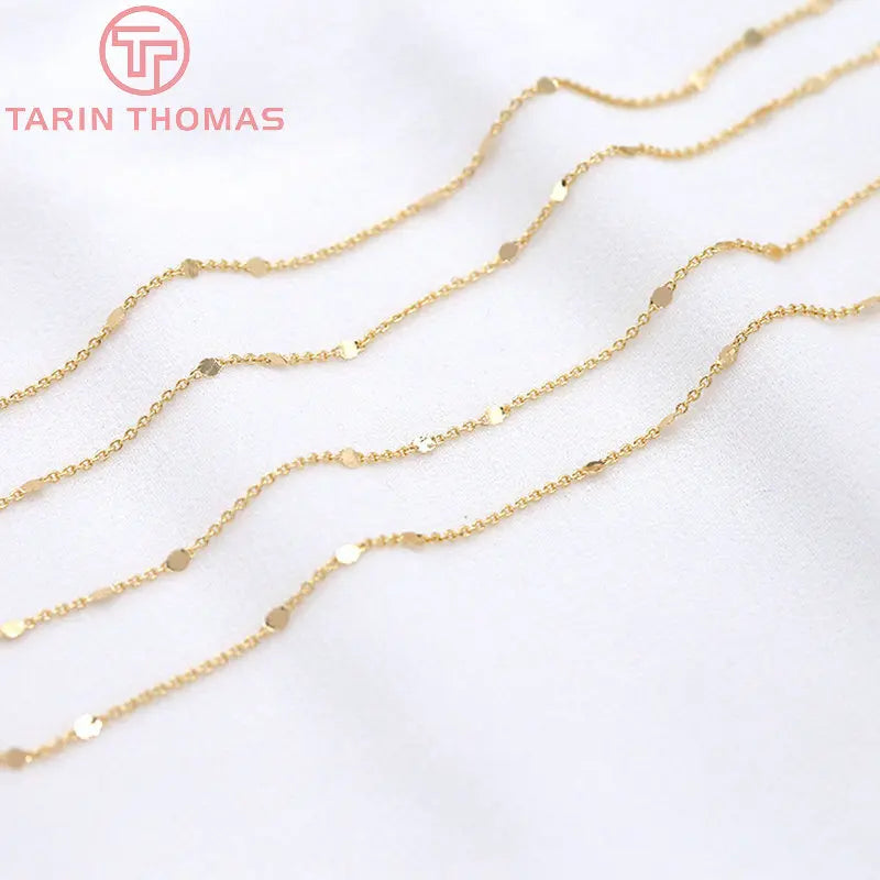 (6195) 2 Meter Chain Link 1.5MM 24K Gold Color Brass Necklace Chains High Quality Diy Jewelry Findings Accessories Wholesale