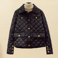 Down Cotton Jacket Women's 2025 Autumn Winter New Light And Thin European High-End sense Niche Rhombus Down Cotton Jacket Parka