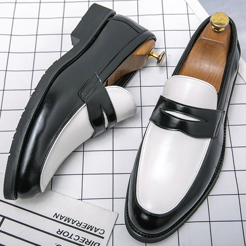 Classic Formal Leather Shoes Men Retro Casual Business Shoes Men Slip On Social Men's Dress Shoes Leather Loafers Male
