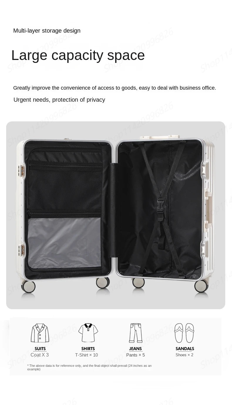 2025 Neuer multifunktionaler Koffer mit Frontöffnung Laptoptasche Damen 20-28 Zoll Bordtrolley Herren Reisekoffer