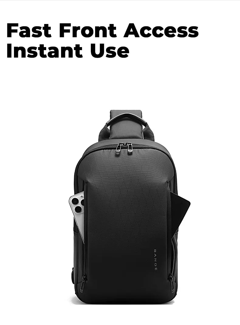 BANGE Lightweight Chest Bag Men Satchel Shoulder Bag Waterproof Sling Bag Oxford Cloth Small Casual Bag Crossbody Bag for Men