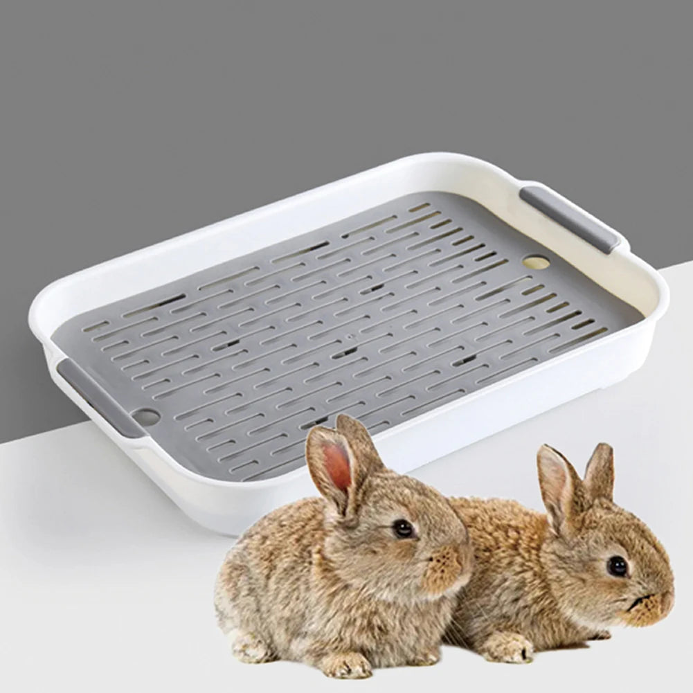 Tray Rabbit Litter Tray Smooth Corner Detachable Design Heightened Grid Design White Blue For Pet’s Training For Pet’s Training