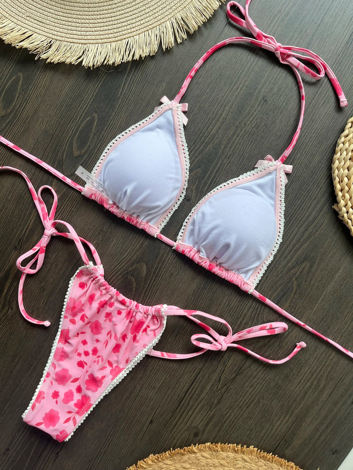 Micro Bikini Push-Up Damen Bademode 2026 Sexy weibliche Bademode Brasilianischer Bikini Set Tanga Biquini Badeanzüge Print Strandbekleidung