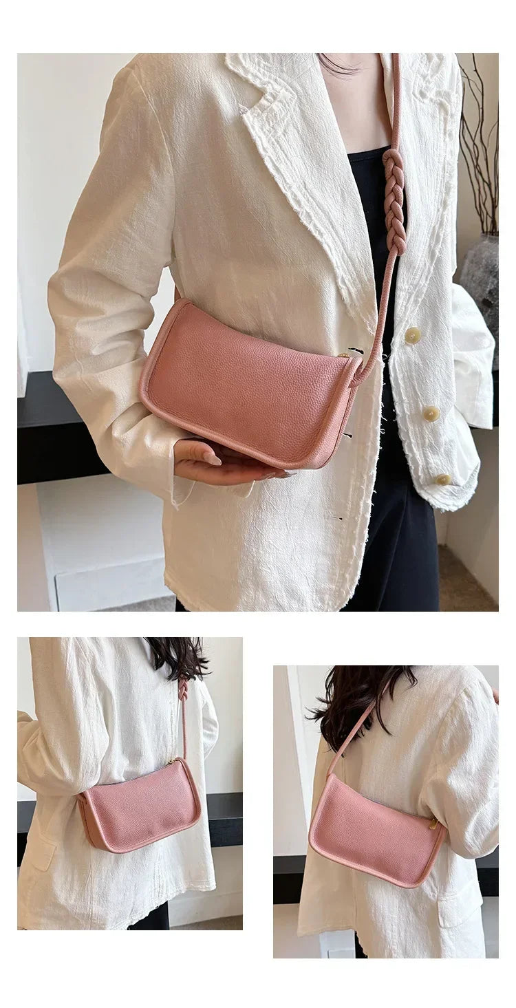 100%Real Cowhide Genuine Leather Fashion Women Crossbody Bag For Ladies New High Capacity Shoulder Bag Handbag Female Purse 2025