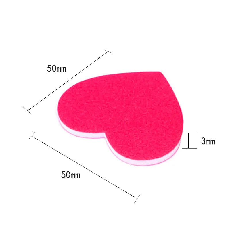 Heart Shape Nail Files 5/10/50 Pcs Set Emery Board Double-Sided Polishing Sanding Buffer Washable Sandpaper Manicure Accessories